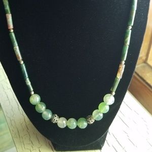 One of a Kind! Handbeaded designed by me 7yr ago Natural Aventurine/ Moss agate